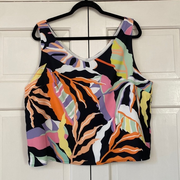 Mirteron Womens Floral Printed Boho V Neck Sleeveless Crop Blouse Shirt Tank Top - Picture 3 of 8